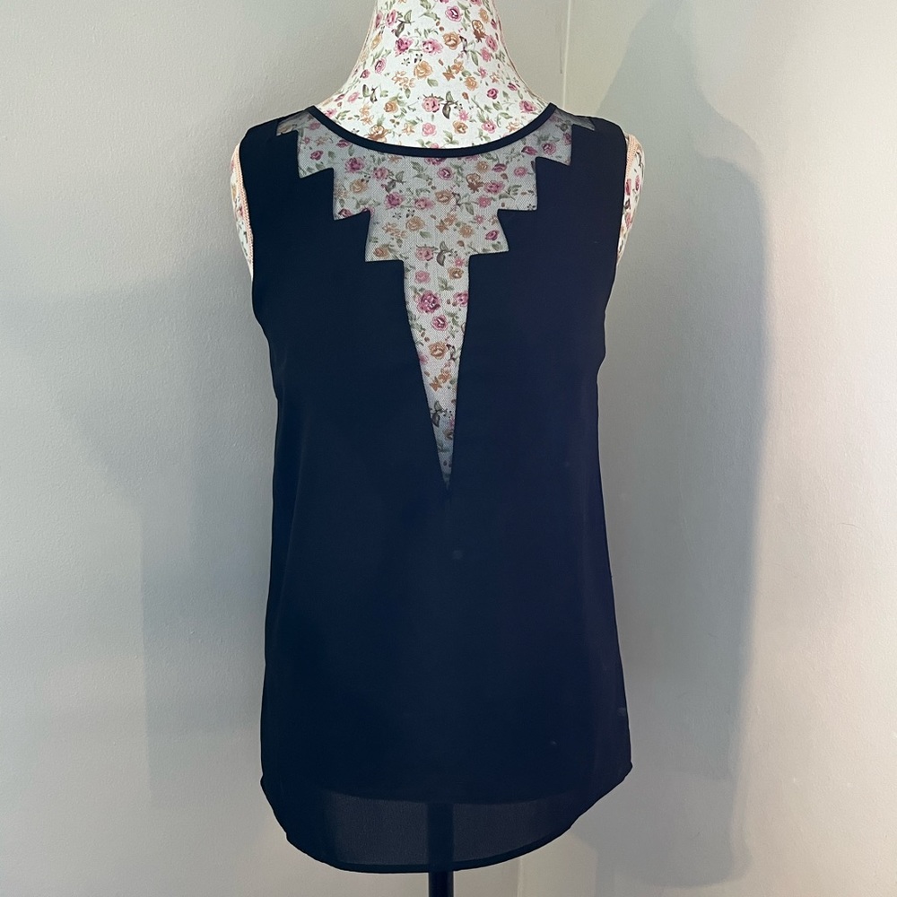 Tobi black detailed tank top